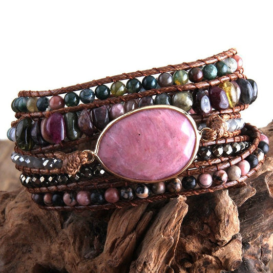 Rhodochrosite Crystal Bracelet - HappyLillyme