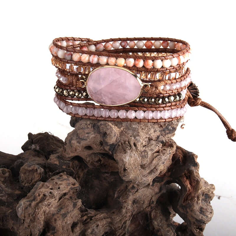 Rose Quartz Crystal Bracelet - HappyLillyme